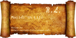 Mailáth Lili névjegykártya